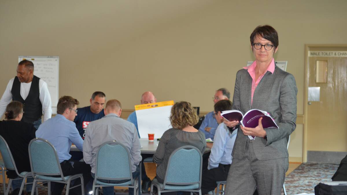FINDING FEEDBACK: Family and Community Services Western NSW district director Jo Lawrence at the public forum held in Orange on Wednesday. Photo: NICOLE KUTER          0128nkforum
