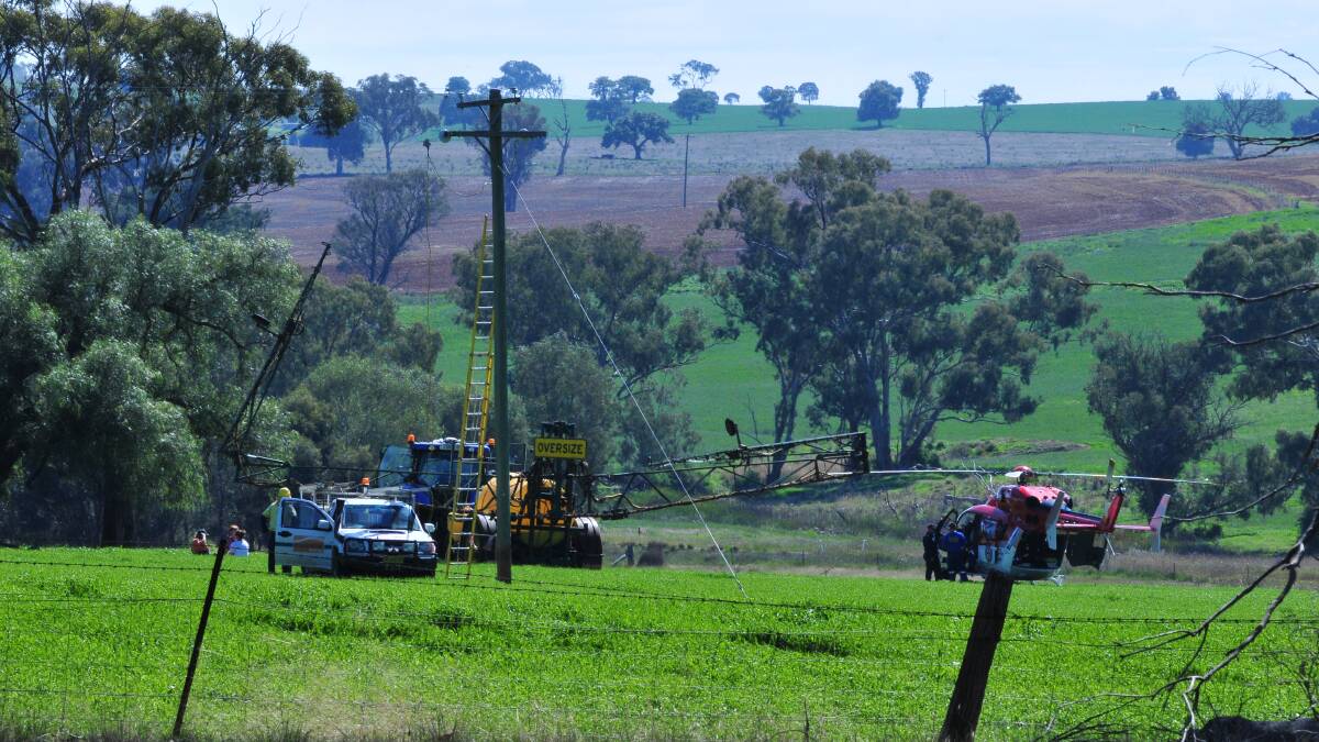 FATAL ACCIDENT: A 37-year-old man is believed to have been electrocuted after a boom spray he was transporting came into contact with overhead power lines.