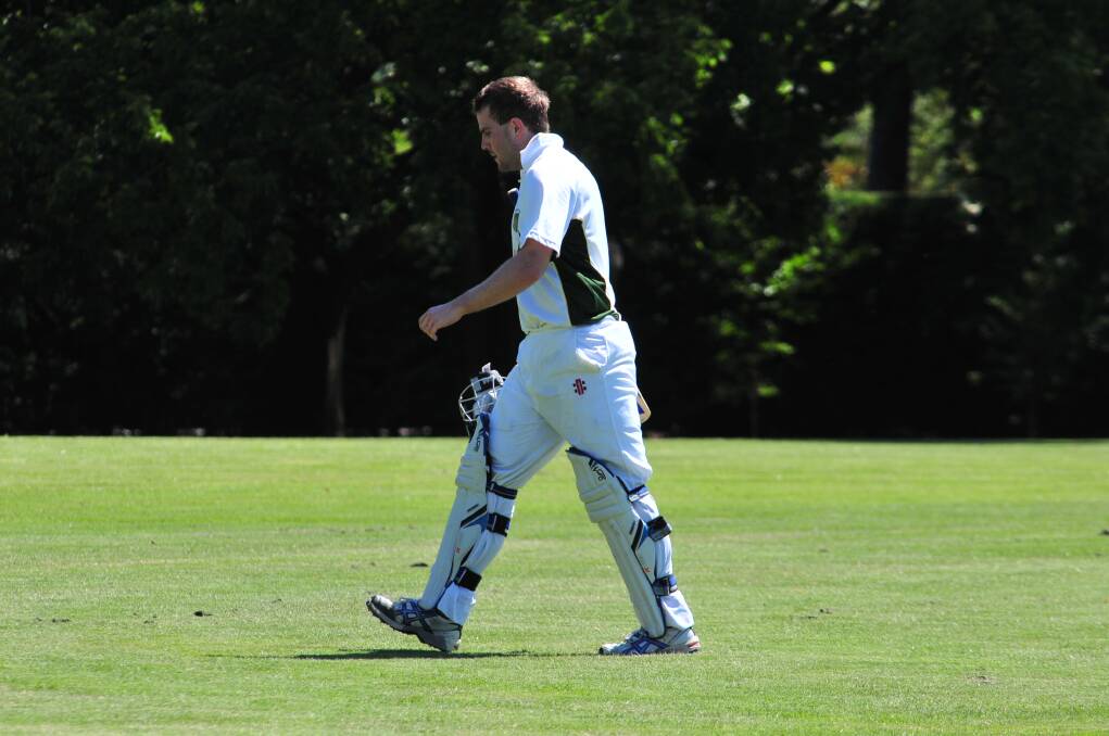 CRICKET: CYMS skipper Hugh Le Lievre falls to the Neil run out curse in his side's ODCA first grade game against Kinross on Saturday. Photo: JUDE KEOGH