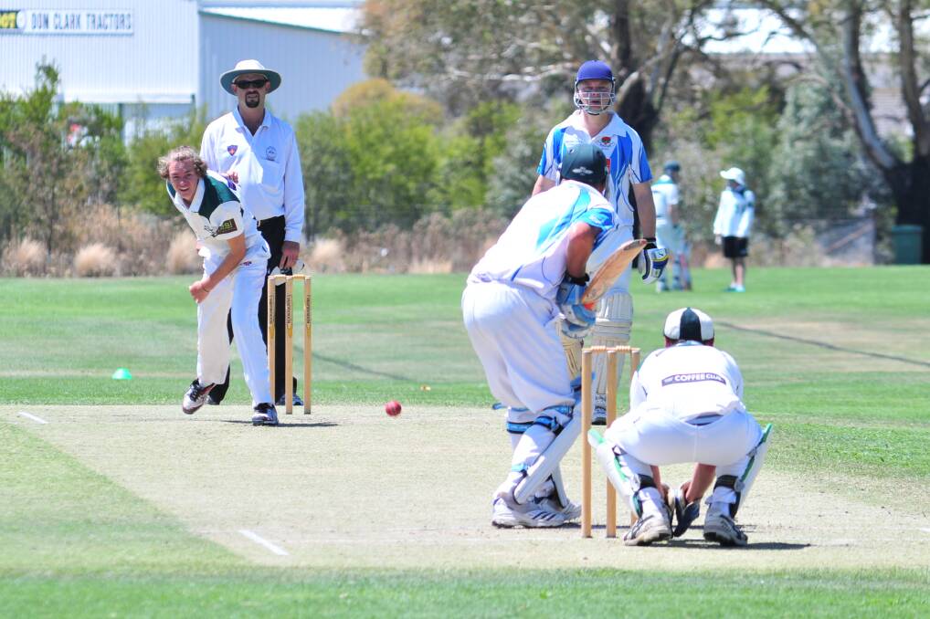 CRICKET: Brayden Riles bowling for Orange City against Waratahs in ODCA first grade action at Sir Jack Brabham Park on Saturday. Photo: JUDE KEOGH