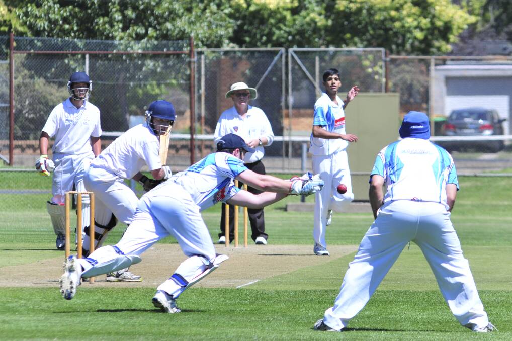 CRICKET: Max Dodds gives a rare chance during his innings at Wade Park in Saturday ODCA game against Waratahs. Photo: JUDE KEOGH