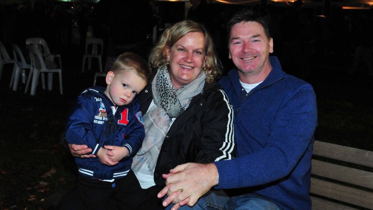 NIGHT MARKETS: Lindsay Gibson, Debbie Mitchell and Darrin Gibson. Photo: JUDE KEOGH