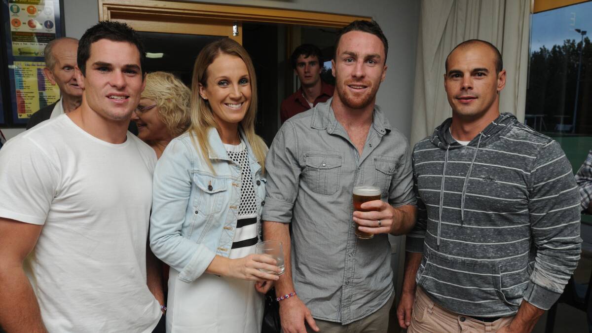 GREAT TO BE GREEN: Dan Mortimer, Jessica and James Maloney and Mick Sullivan. Photo: STEVE GOSCH
