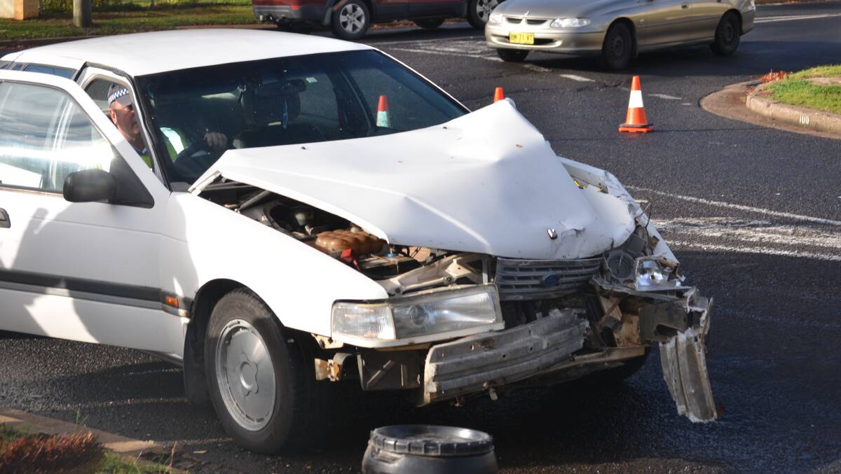 Two cars involved in crash at roundabout this morning