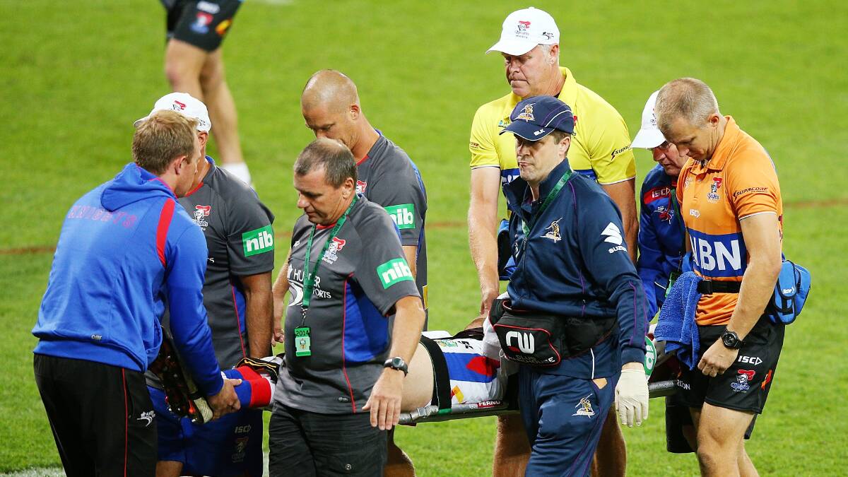 TRAGEDY: Avoiding injuries like the one sustained by Newcastle's Alex McKinnon are a matter of player education, according to Group 1- president Linore Zamparini. Photo: GETTY IMAGES