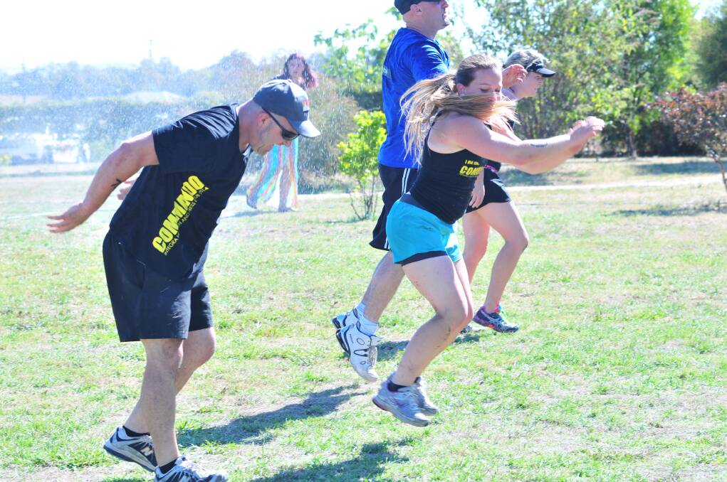 HARD TASK MASTER: The Commando showed no mercy to his afternoon boot camp participants at Integra Health and Fitness on Saturday. Photos: JUDE KEOGH and NICOLE KUTER