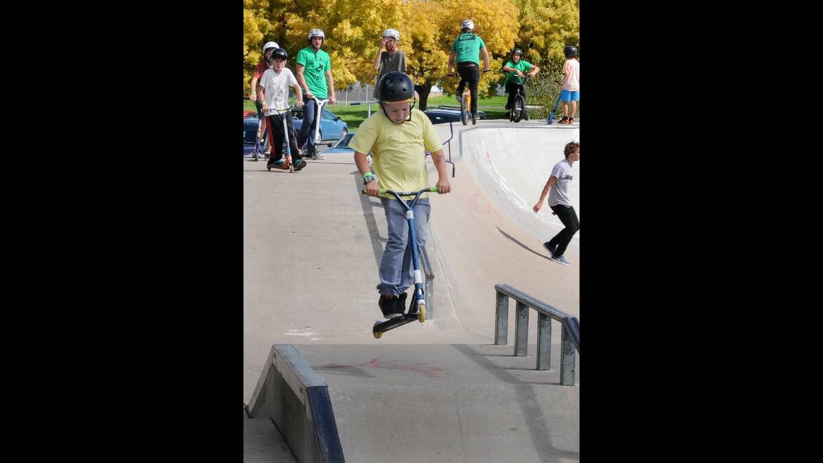 RAMPING IT UP: Cameron McManus at the John Lomas Skate Park on Saturday when Big Air School visited Orange. Photo: STEVE GOSCH