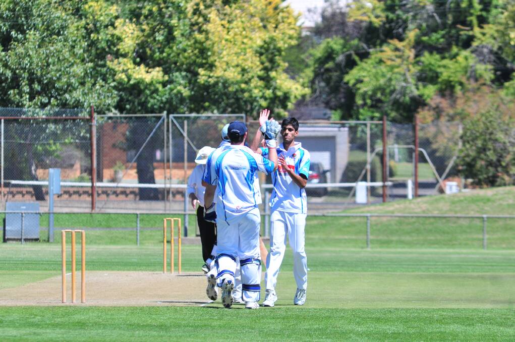 CRICKET: Adnan Arif celebrates a wicket against Centrals at Wade Park on Saturday. photo" JUDE KEOGH