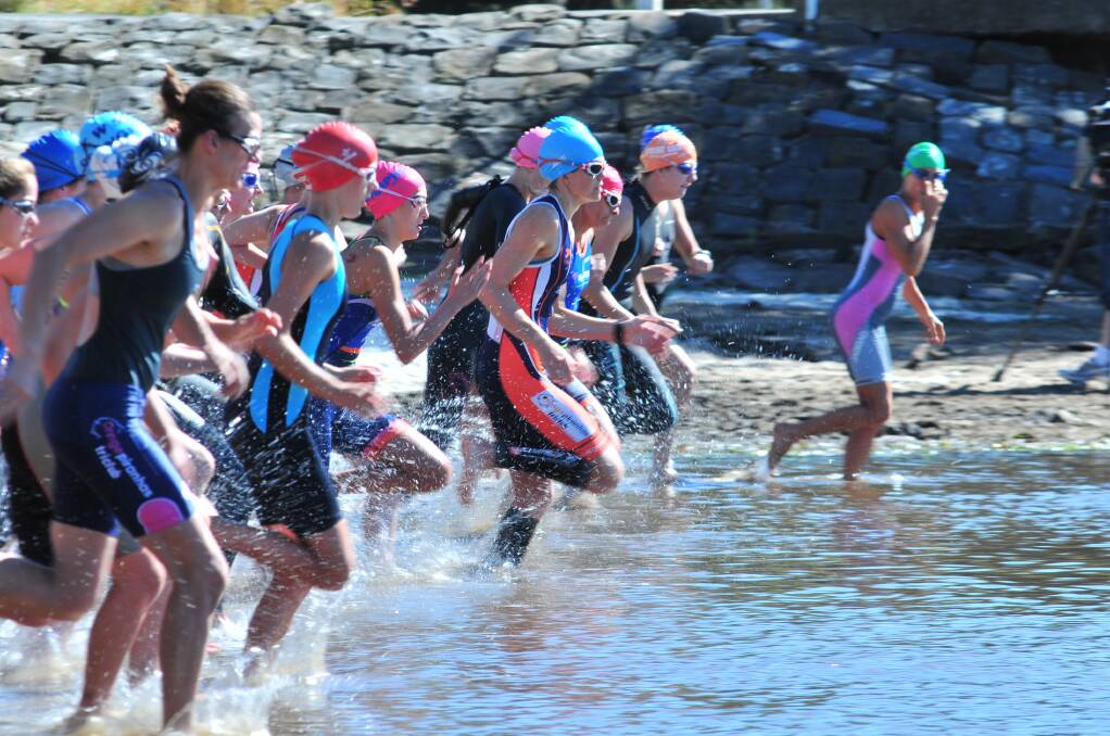 The water was the best place to be for competitors in Sunday's Central West Inter-Club Triathlon Series leg at Lake Canobolas. Photo: JUDE KEOGH