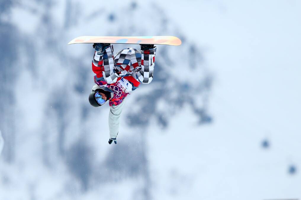 LONG WAY DOWN: Nikita Avtaneev of Russia competes in the Snowboard Men's Halfpipe Qualification Heats on day four of the Sochi 2014 Winter Olympics. Photo: GETTY IMAGES