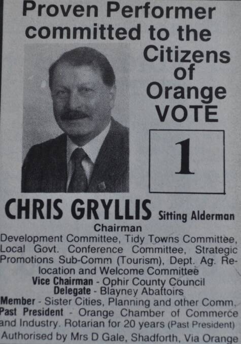 Election advertisements from the pages of the Central Western Daily in 1991