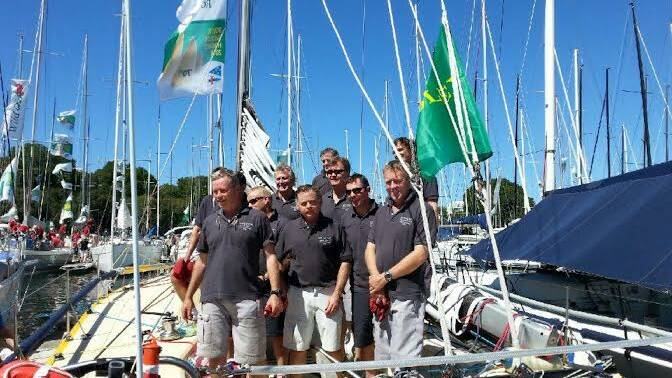 STARTER LINE: The crew of the Quetzalcoatl including Anthony Bruce, James Lee Warner, Peter Haggitt, Richard Hincks, Nick Rock, Mark Ayto, James Sweetapple, David Ulm, Tim Roarty and Anto Sweetapple (captain) say the weather conditions are favourable.