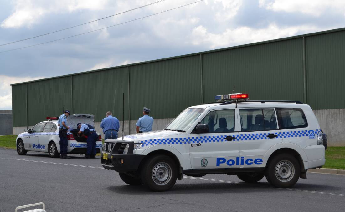 EMERGENCY: Police and emergency services were quick to respond to a chemical spill in a Blayney factory on Thursday. Photos: JUDE KEOGH and BRYANT HEVESI