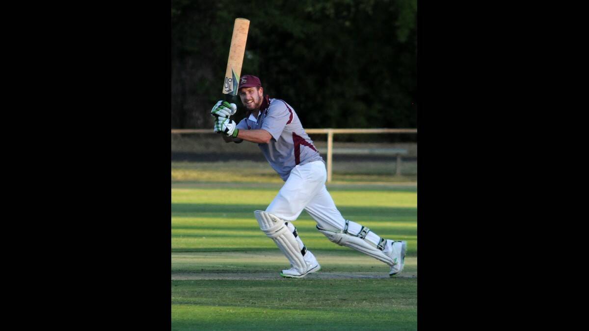 CRICKET: Cavalaiers' Stu Middleton on his way to a Royal Hotel Cup semi-final-winning century against Orange CYMS at Wade Park on Friday night. Photo: STEVE GOSCH