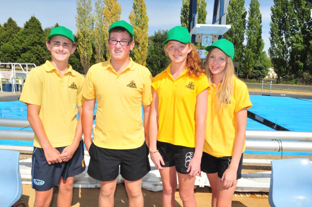 ANSON STREET: Ryan Moore, James Cashen, Isabel Harris, Hannah Mendham were part of the Premier's Sporting Challenge Leadership Team at the Anson Street School swimming carnival.