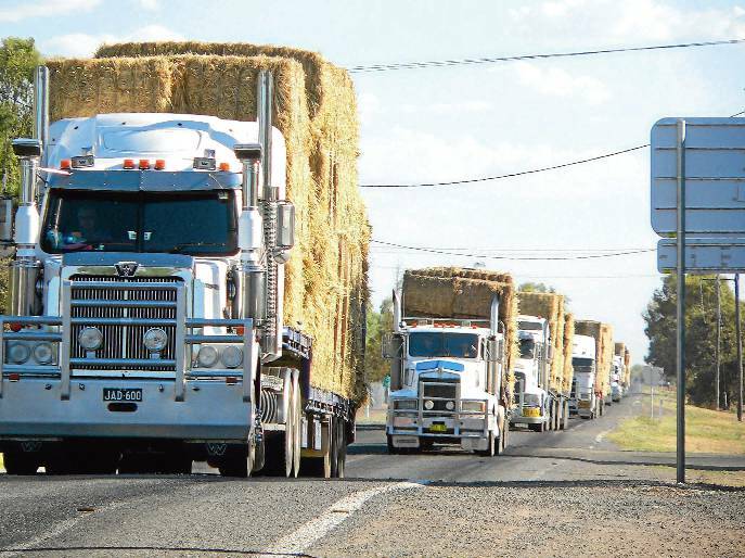 LIGHTNING RIDGE: A convoy of trucks will bring 123 tonnes of hay to the Walgett Shire this Sunday. Photo: REBECCA SHARPE