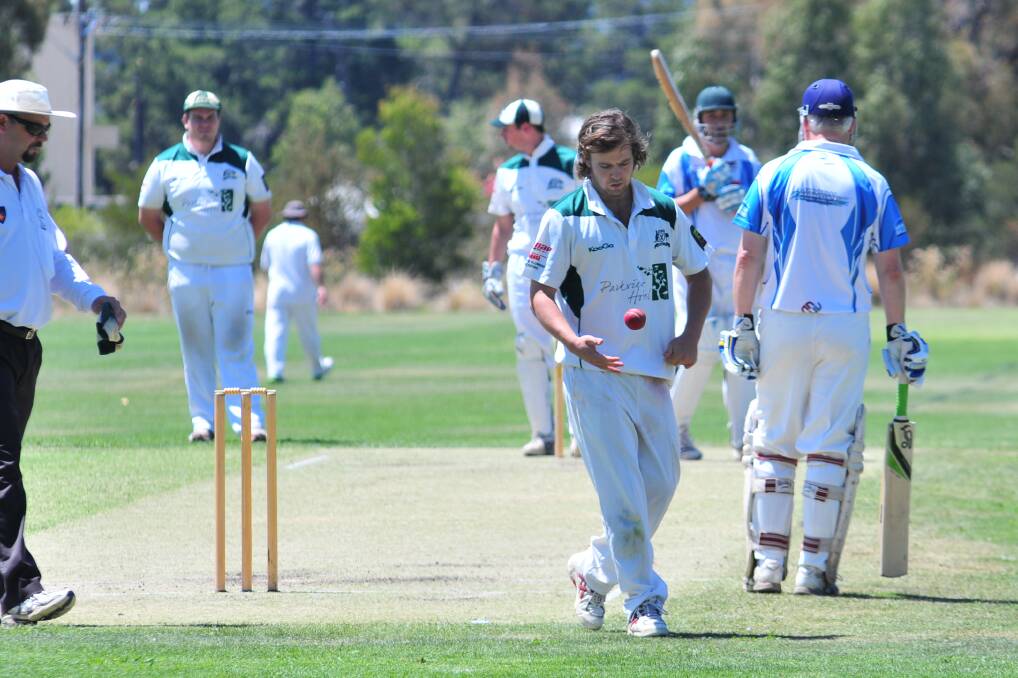 CRICKET: Orange City's Ben Findlay walks back to his mark in his side's ODCA first grade win over Waratahs at Sir Jack Brabham Park on Saturday. Photo: JUDE KEOGH