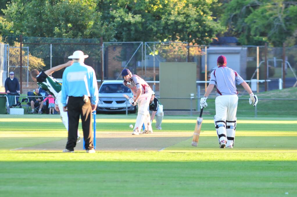 CRICKET: Cavaliers' Matt Corben plays one away in Friday night's Royal Hotel Cup final at Wade Park. Photo: JUDE KEOGH