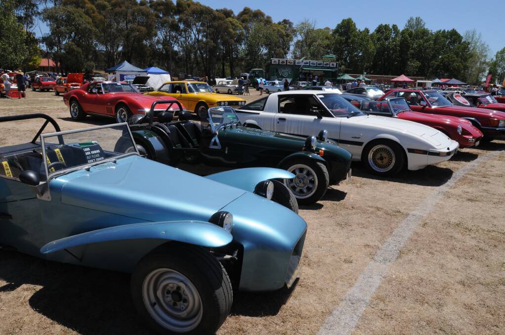 Some of the cars on display at Saturday's Gnoo Blas Classic. Photo: STEVE GOSCH