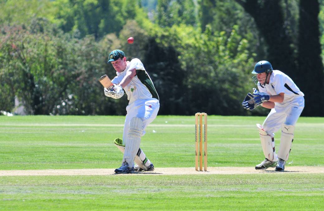 CRICKET: CYMS' Dave Neil hits out during Saturday's ODCA first grade game against Kinross. Photo: JUDE KEOGH