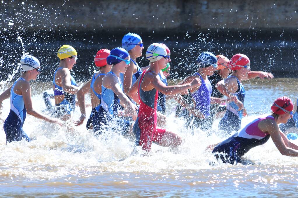 The water was the best place to be for competitors in Sunday's Central West Inter-Club Triathlon Series leg at Lake Canobolas. Photo: JUDE KEOGH