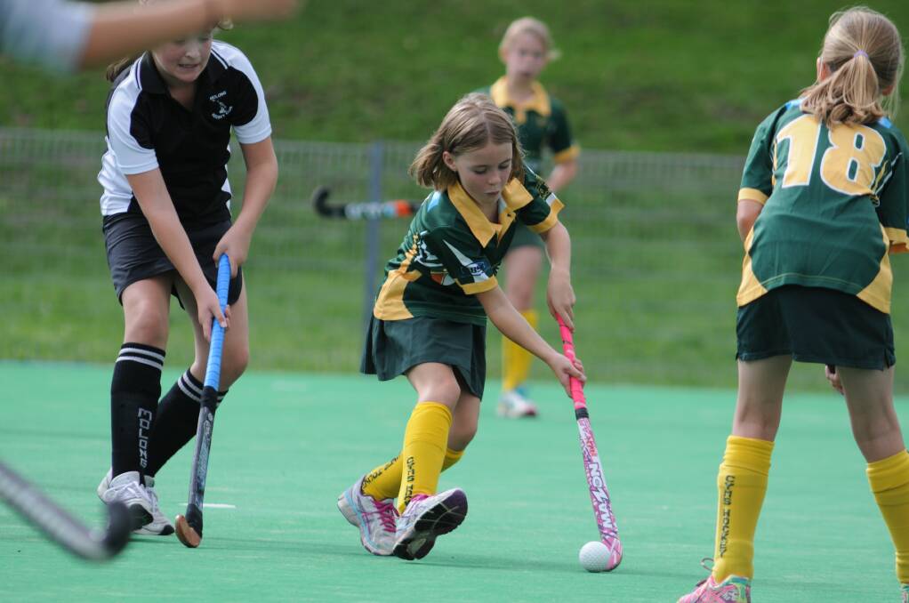 HOCKEY: CYMS' Mikayla McEvoy in her under 12s game against Molong. Photo: STEVE GOSCH