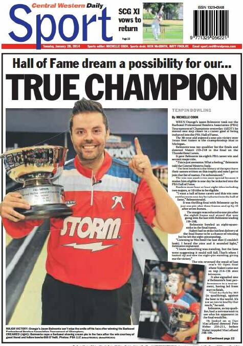 How the Central Western Daily has covered 2014 Orange Sportsperson of the Year Jason Belmonte's career