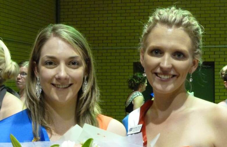 BLAYNEY: Blayney Showgirl Megan Rutherford (left) has been selected as a Zone 6 finalist in The Land Sydney Royal Showgirl Competition. Megan is pictured with 2013 Sydney Royal Showgirl Kennedy Tourle, who will officially open this year's Blayney Show.