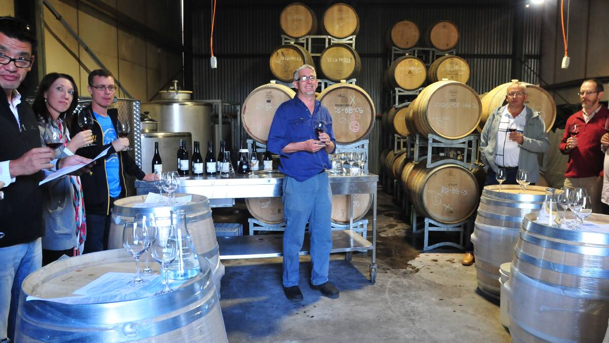 BARREL TO BOTTLE: DeSalis Winemaker Charlie Svenson. Photo: JUDE KEOGH