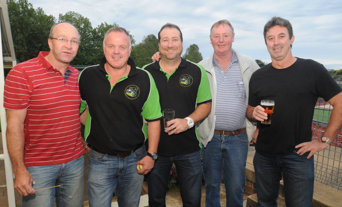 GREAT TO BE GREEN: John Connolly, Peter Hiney, Mark Jasprizza, Peter Ford and Craig Iffland. Photo: STEVE GOSCH