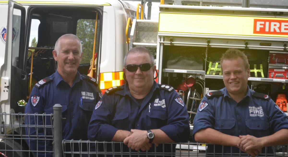 PICNIC TIME: Firefighters Shane Brinkworth, Station officer Neil Hughes and Matt Vernon. Photo: NICOLE KUTER