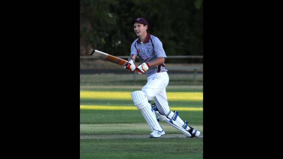 CRICKET: Cavaliers' Luke Wilson hits out against Orange CYMS at Wade Park in Friday night's Royal Hotel Cup semi-final. Photo: STEVE GOSCH