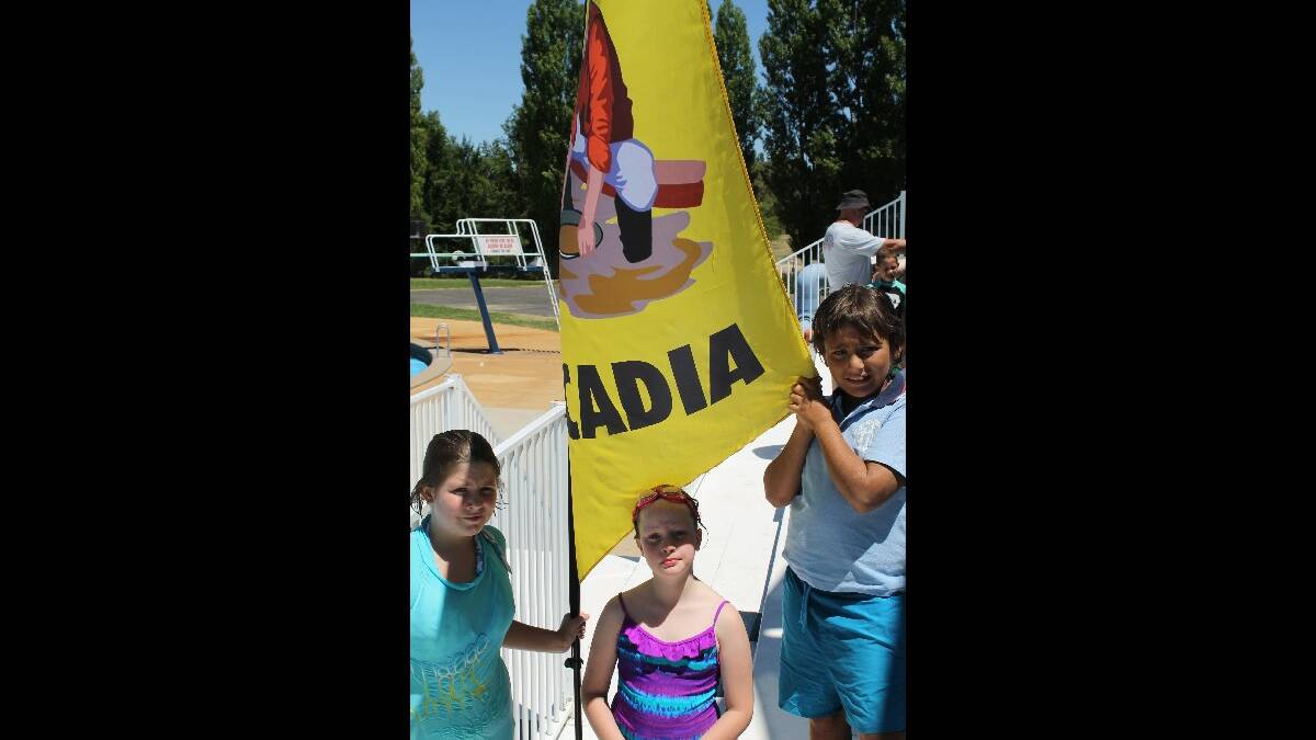 BOWEN: Cadia Sports House members Imogen Dunn, Taylah Brown and Jermaine Christian.