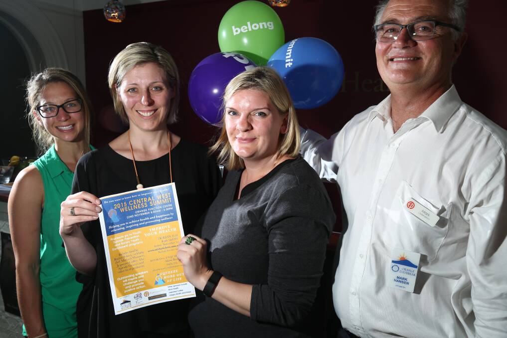 INNER PEACE: Wellness summit organisers Courtney Bilske, Alison Bennett, Victoria Smyth and Mark Hansen hope to see as many people as possible as the inaugural event. Photo: PHIL BLATCH  1118pbwellness1