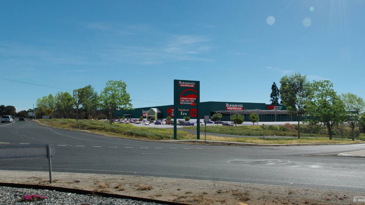 NEW LOOK:  The proposed Bunnings Warehouse on Leeds Parade and the Northern Distributor Road.
Photo: SUPPLIED