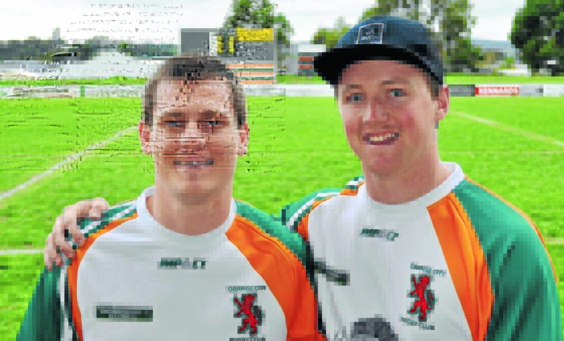 DYNAMIC DUO: Orange City Lions' Cameron Cole and Joe Alexander, who were responsible for the last-minute try which broke Parkes Boars hearts last weekend.