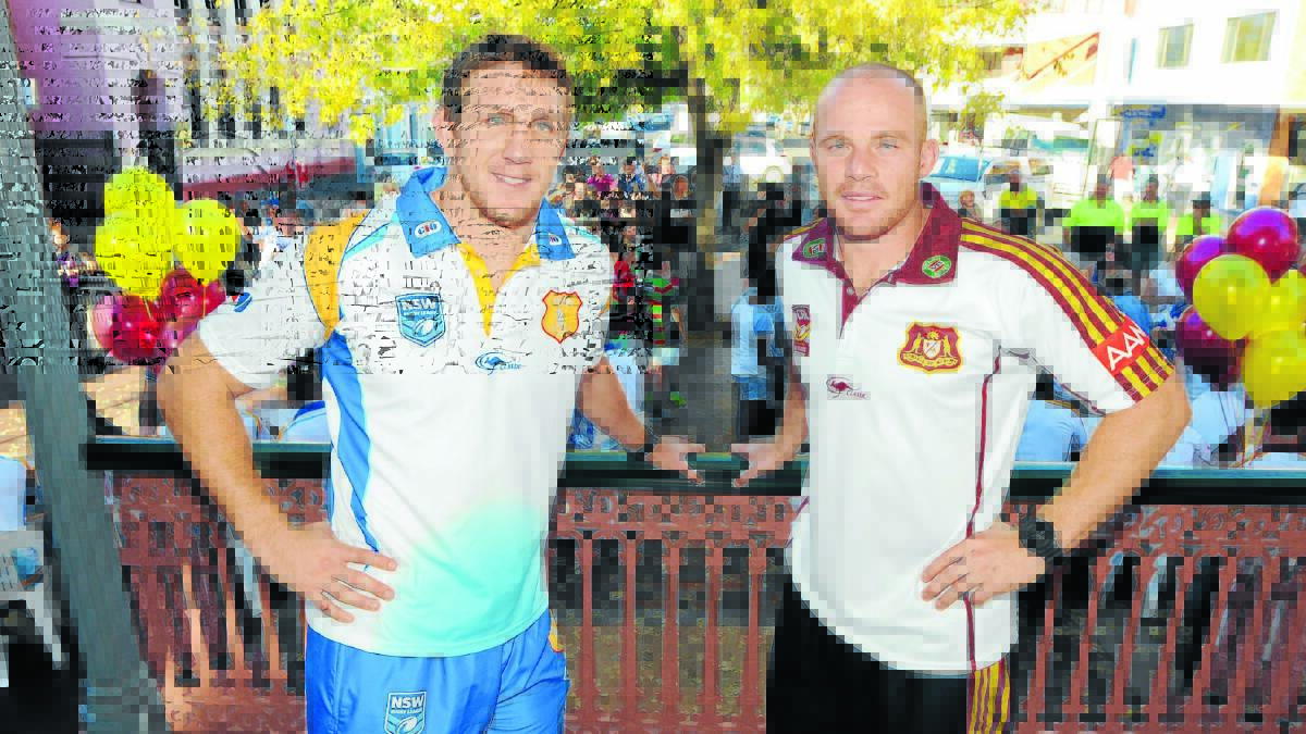 FACE OFF: City captain Ryan Hoffman and Country skipper Beau Scott relax ahead of tomorrow's City-Country clash in Dubbo. Photo: BELINDA SOOLE