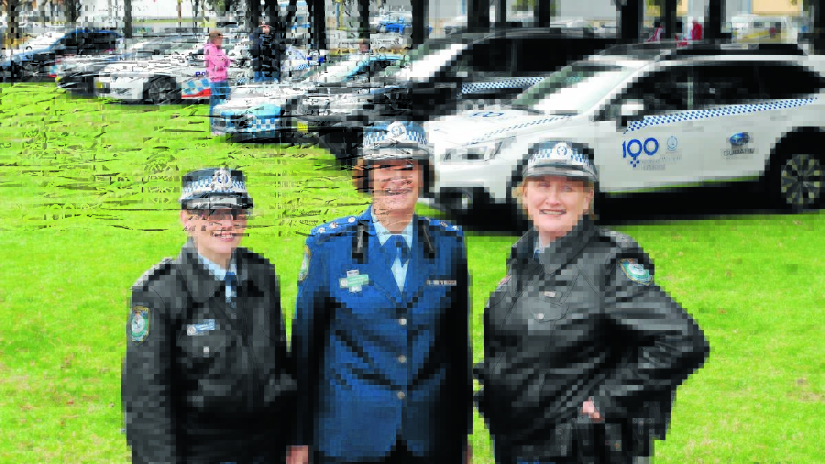 MARKING HISTORY: Canobolas Local Area Command crime manager Yonneka Hill, Superintendent Doreen Cruickshank and Orana LAC crime manager Denise Godden celebrate a centenary of women in policing. 
Photo: STEVE GOSCH 0522sgpolicewomen5