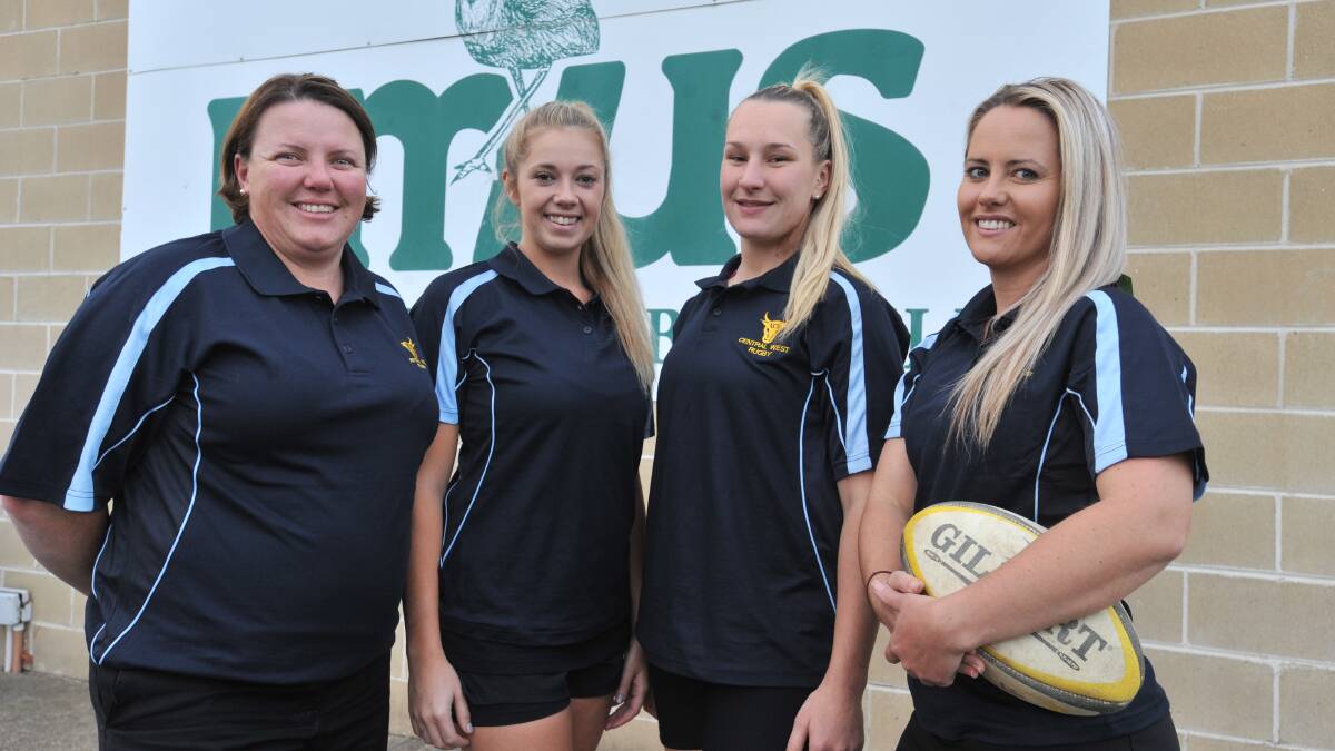 COMPETITIVE: Central West coach Amanda Ferguson with Orange Emus Chicks representative players Tiarne Parkes, Stacey Howarth and Kate Trudgett. Photo: JUDE KEOGH                                                                                                                                                                  0428jkcentralwest1
