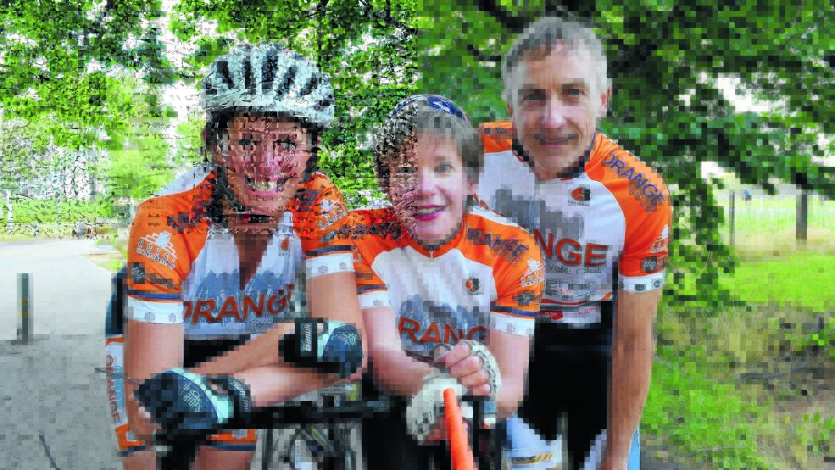 READY TO RACE: Orange Cycle Club members Sue Bonnar, secretary Gina Browne and Kevin Eather. Photos: DANIELLE CETINSKI                       1128dccycle1