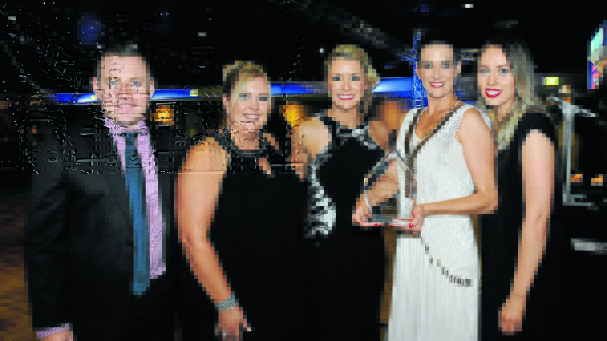 Excellence in Personal and Lifestyle Services: Dean Bowen, Bec Matthews, Bec Miller, Carla Poole and Stephanie Gough from La Bella Advanced Skin and Laser.
Photo: Steve Gosch 0213sgawards7