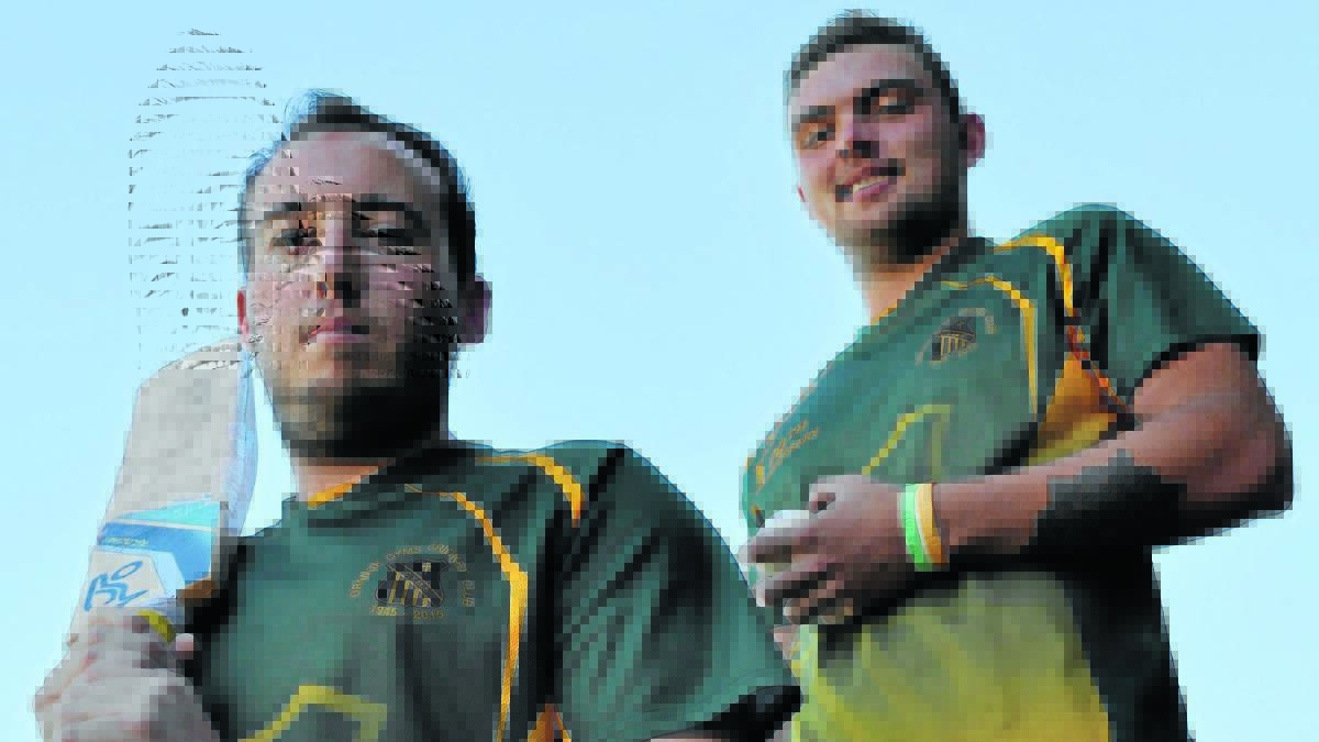 GREEN AND GOLD: Nick Wright and Curtis Free are looking forward to tonight's Royal Hotel Cup grand final against Cowra. Photo: NICK McGRATH                                               0305nmcyms3