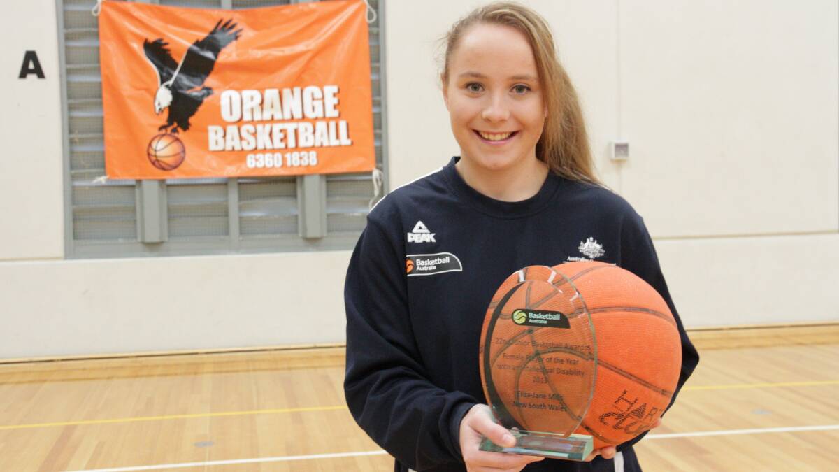 TOP GONG: Eliza Mills won the Female Player of the Year with an Intellectual Disability at the Basketball Australia Junior Basketball Awards.
 Photo: MEGAN FOSTER 