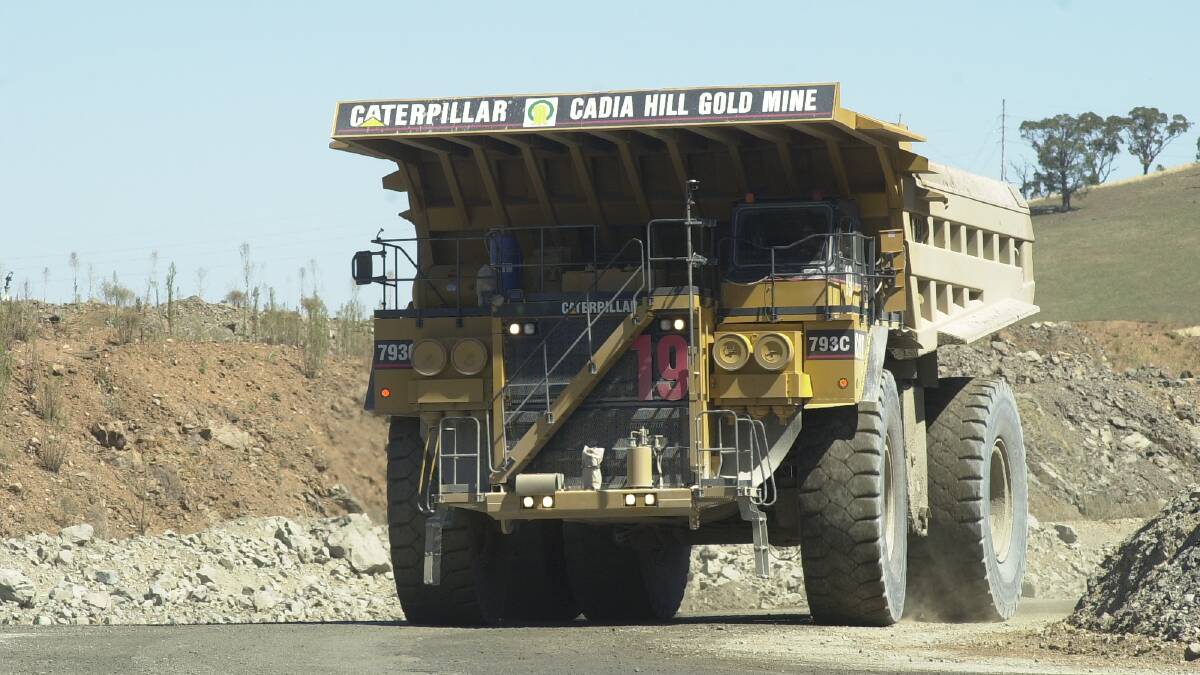 Five miners working nearby escaped injury after a rock fall at the Cadia East underground mine on Wednesday.