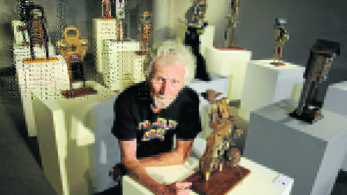ECCENTRIC ART: Sculptor Phil Hammial created his works using things he scavenged from rubbish tips and scrap metal yards. Photo: STEVE GOSCH                                               0130sgsculpture1
