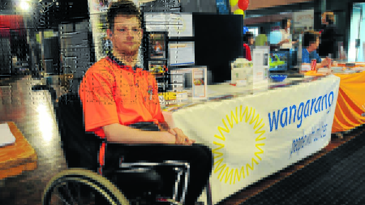 DISABILITY EXPO: Jason Roberts enjoyed seeing the range of services available at the Central West Disability Expo in Orange yesterday and meeting new people who stopped by the Wangarang stall. Photo: STEVE GOSCH             1127sgability2
