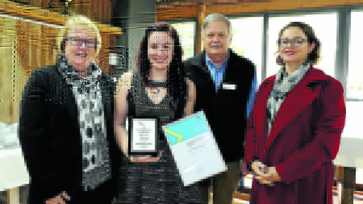 TALENTED: TAFE Western Institute director Kate Baxter, apprentice of the year Sammantha Devlin from Orange, TAFE teacher Jim Smith and TAFE NSW board member Justine Turnbull. Photo: CONTRIBUTED                                                                                           0527tafe2