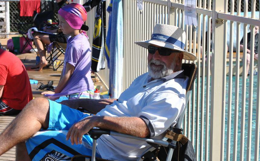 PARKES: It's on again and in aid of the same cause - the Western Care Lodge which accommodates cancer patients from around the region. Pictured is Mayor Ken Keith at the last Swim Relay held in 2010
