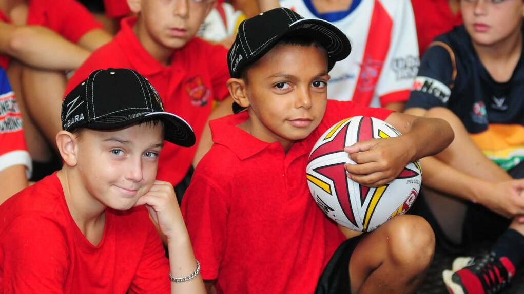 DUBBO: Dylan Ball and William Gray from West Dubbo Public School at the launch. Photo LOUISE DONGES.