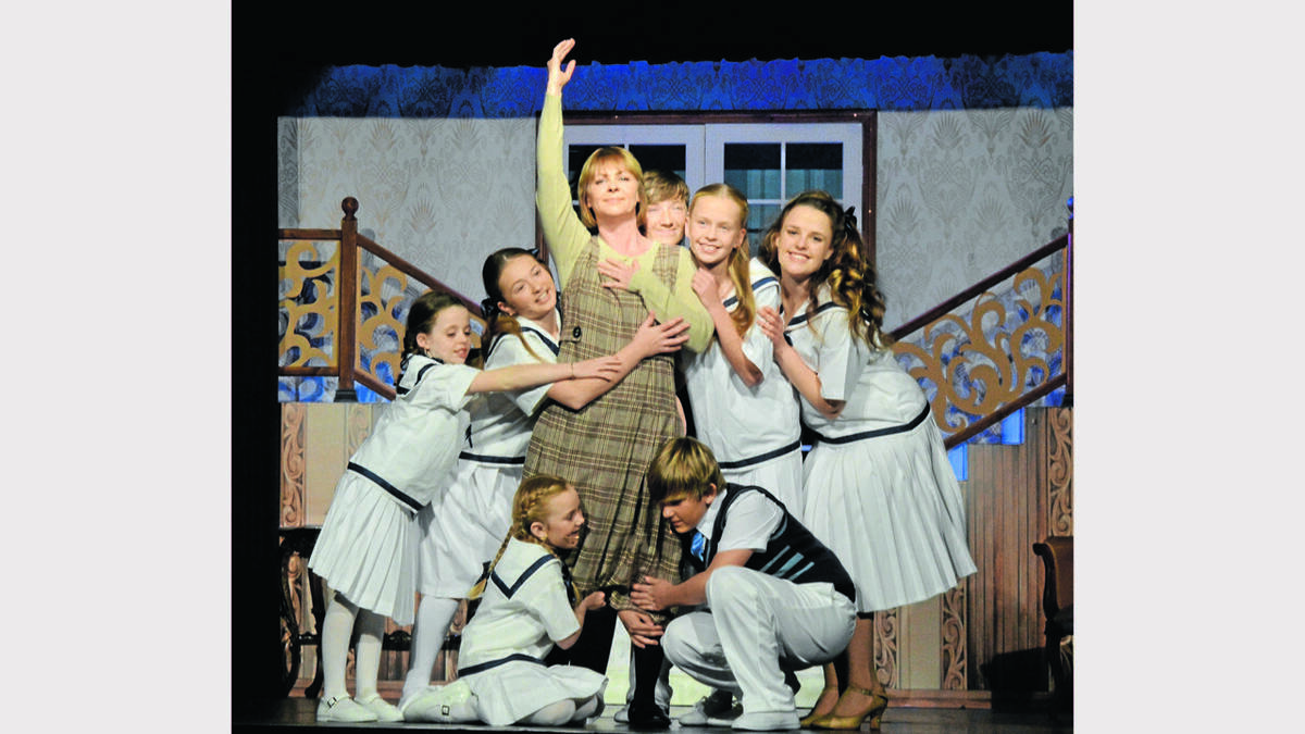PARKES: Shevaun Brown (Maria) – nominated for Best Actress in a Musical with the ‘Von Trapp’ children from The Sound of Music (standing, left to right) Nikita Martin, Gracey Jones, Morgan Flynn, Shannon Green and Mireille Marks; front: Maia Hennock and Riley Thomson.